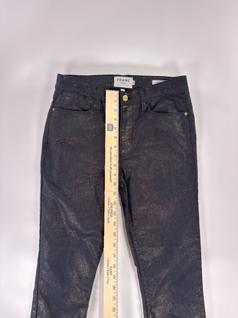 Frame Denim Black Metallic Le High Skinny Jeans - Picture 9 of 10